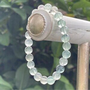 8mm Fluorite Stretch Bead Bracelet